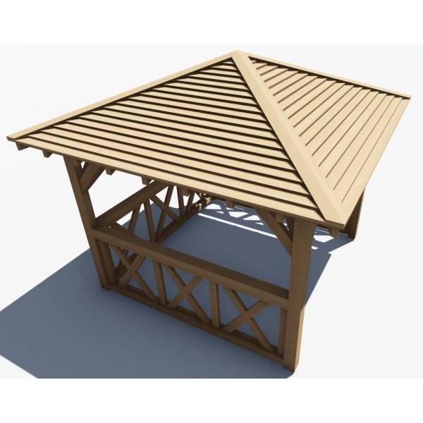 KIOSQUE - 4 PANS - 3,7 X 3,7 M